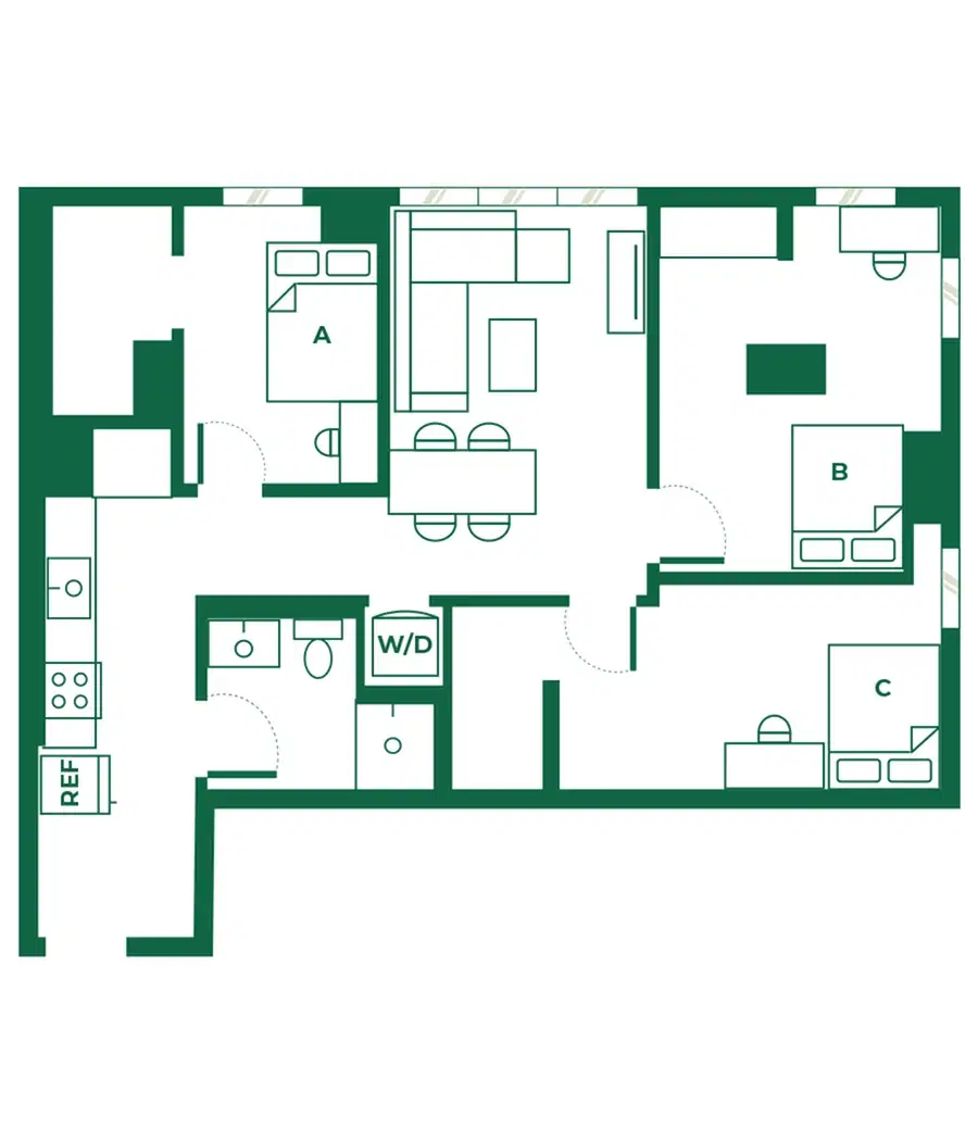 ōLiv Seattle, Seattle – 3 Bedroom - 1 Bathroom