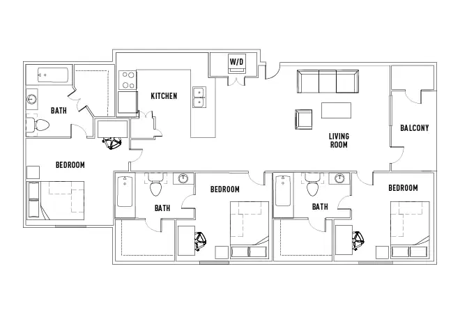 University Trails, Lubbock – Room in 3 Bed - 3 Bath