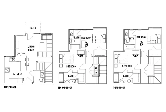 The Village At Overton Park, Lubbock – Room in 4 Bed - 4.5 Bath Townhome