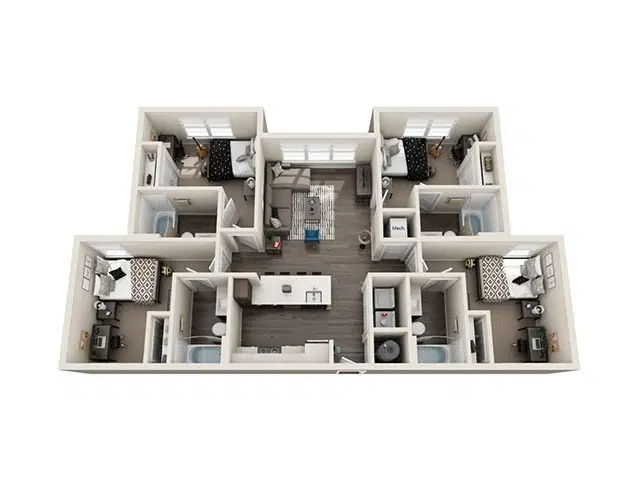 The Standard At Tallahassee, Tallahassee – The Derby Room in 4 Bedroom 4 Bathroom