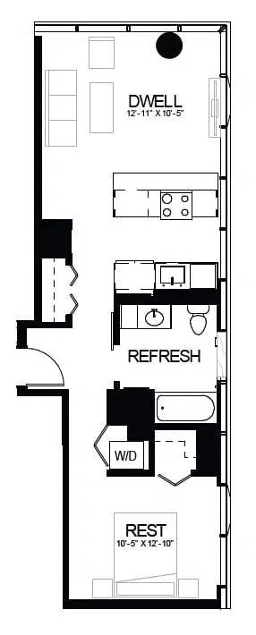 The Residences At 8 E Huron, Chicago – Junior (Studio) 1 Bed