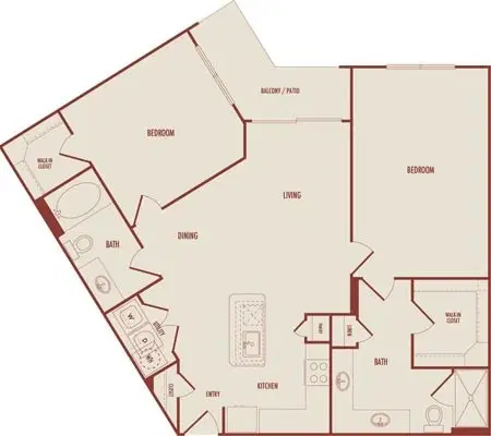 Domain At Kirby, Houston – 2 Bedroom 2 Bathroom