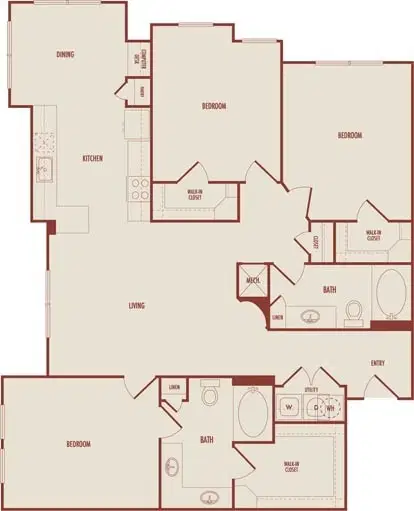 Domain At Kirby, Houston – 3 Bedroom 2 Bathroom
