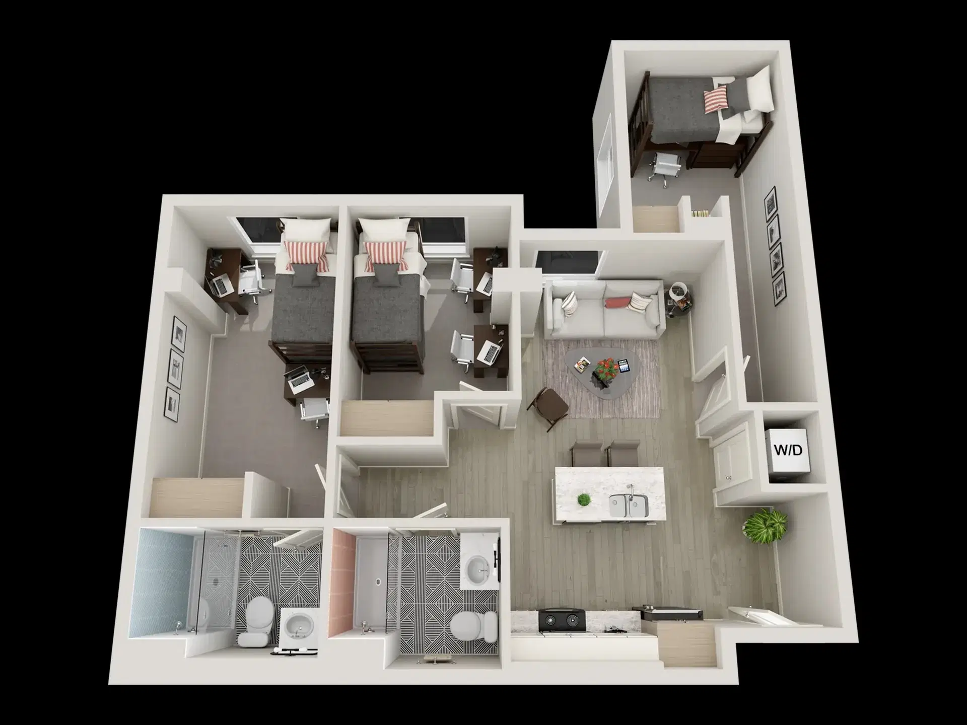 Jefferson Flats, Los Angeles – Room in a 3 Bed 2 Bath | 3 Bed 2 Bath C