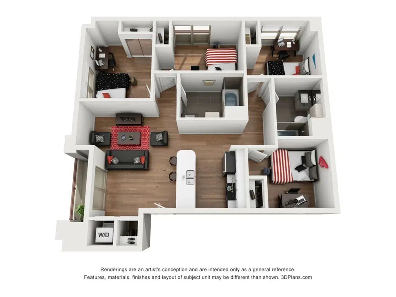 Icon Plaza, Los Angeles – Room in 4 Bedroom 2 Bathroom | D3