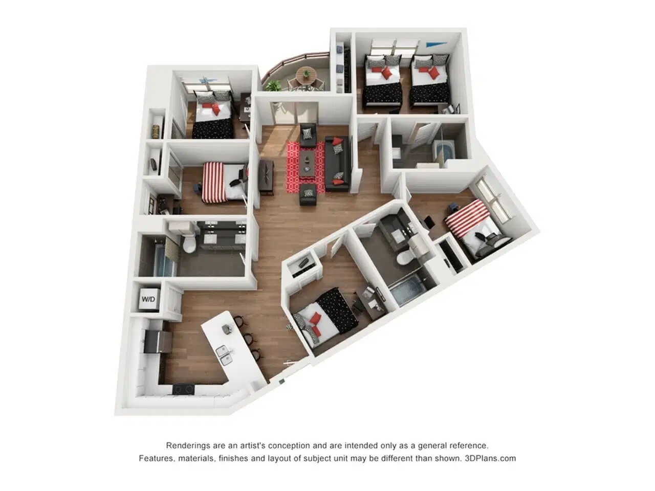 Icon Plaza, Los Angeles – Room in 5 Bedroom 3 Bathroom | E1