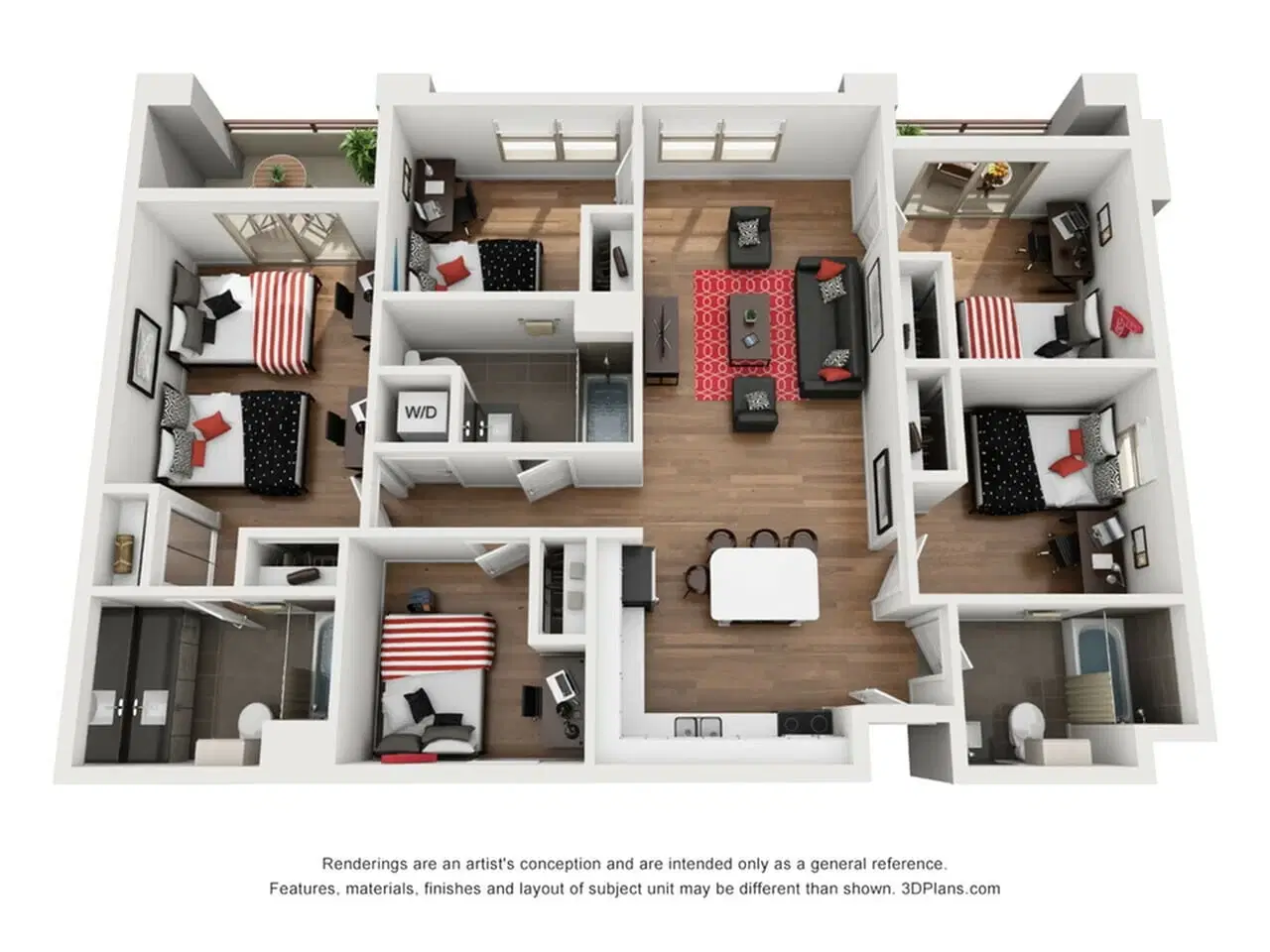 Icon Plaza, Los Angeles – Room in 5 Bedroom 3 Bathroom | E2