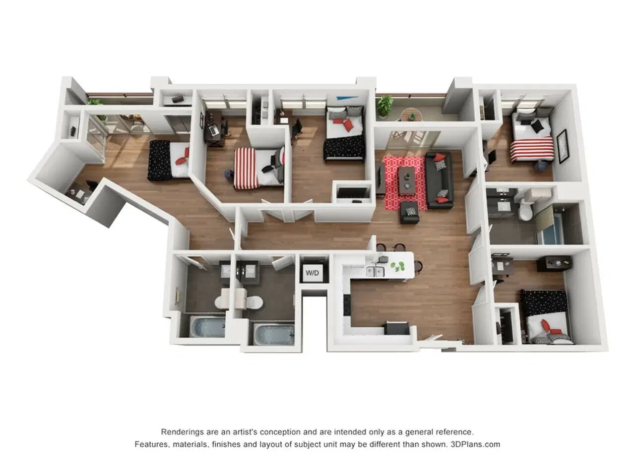 Icon Plaza, Los Angeles – Room in 5 Bedroom 3 Bathroom | E3