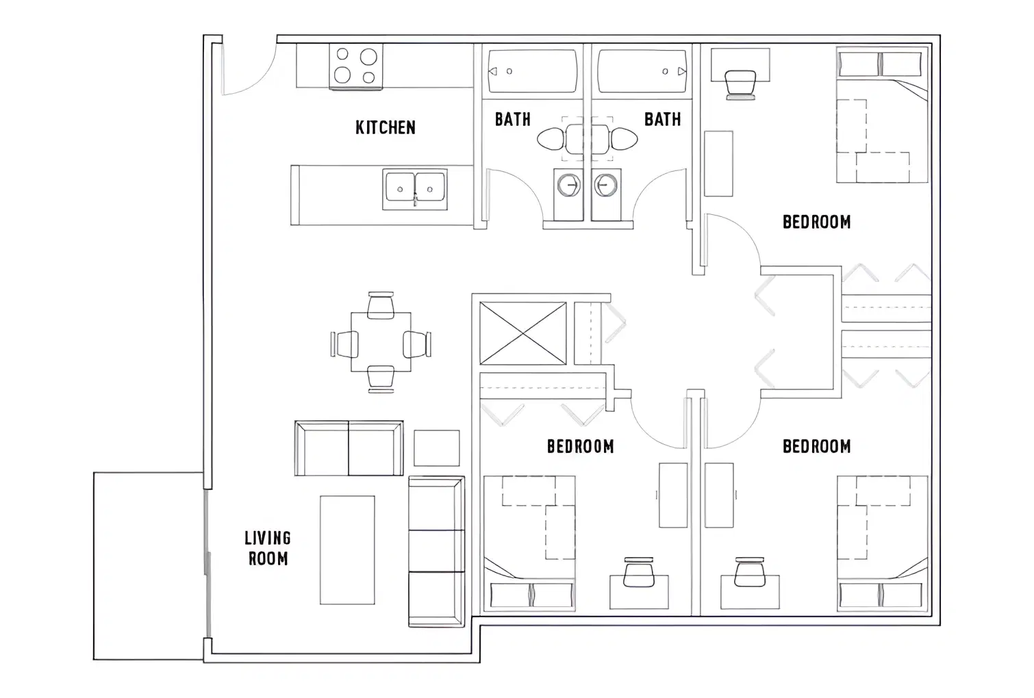 University Village, Tallahassee – Room in Oaks: 3 Bed - 2 Bath