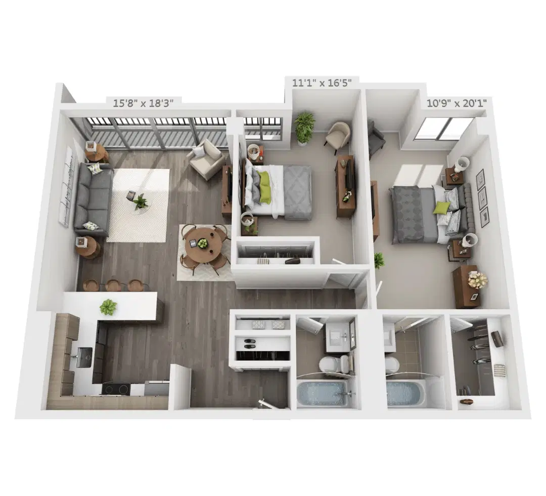 Scio At The Medical District, Chicago – Two Bedroom C2