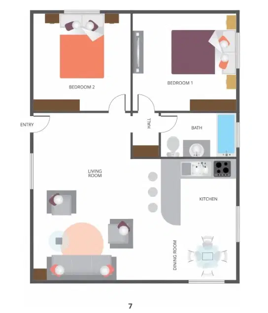 South Olive Apartments, Los Angeles – 2 Bed 1 Bath
