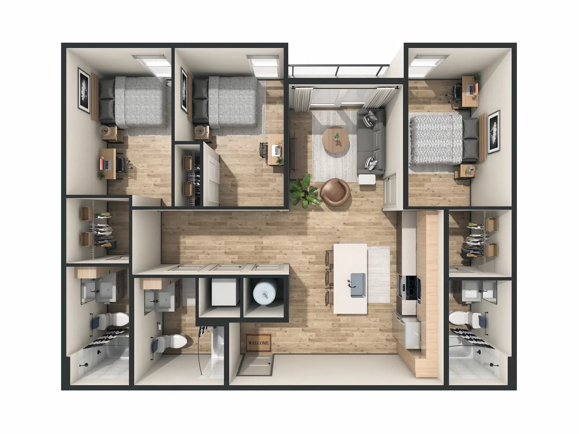 Replay Iowa City, Iowa City – Room in 3 bedroom 3 Bathroom | C1