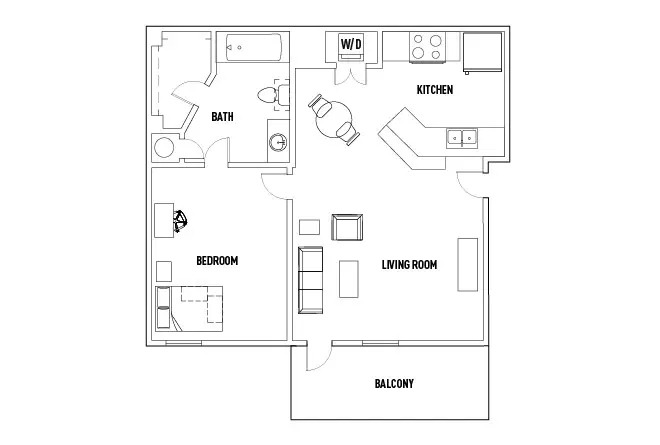 Uptown Apartments, Denton – 1 Bed - 1 Bath