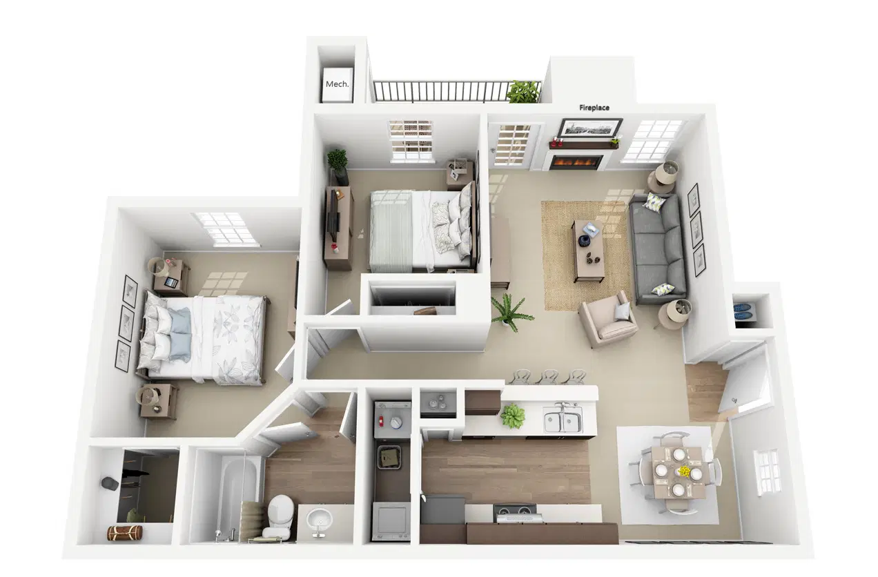 Ironwood Gardens Apartments, Normal – 2 Bed 1 Bath