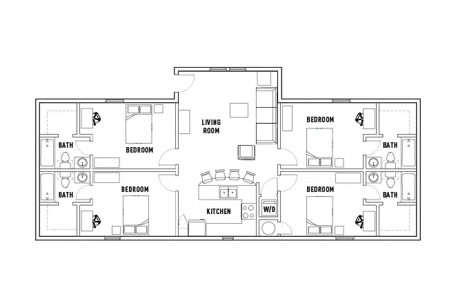 The Lodges, East Lansing – Room in 4 Bed - 4 Bath