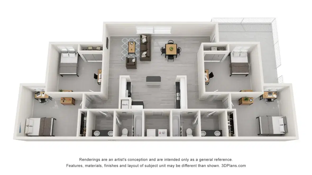 The Forge on Lincoln, Urbana – 4 Bedroom 2 Bathroom
