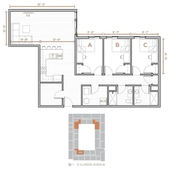Storyboard At SIU, Carbondale – 3 Bed 2 Bath