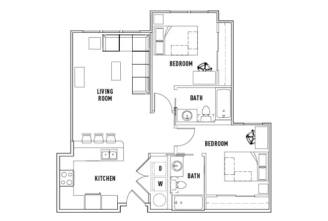 601 Copeland, Tallahassee – Room in 2 Bed - 2 Bath A