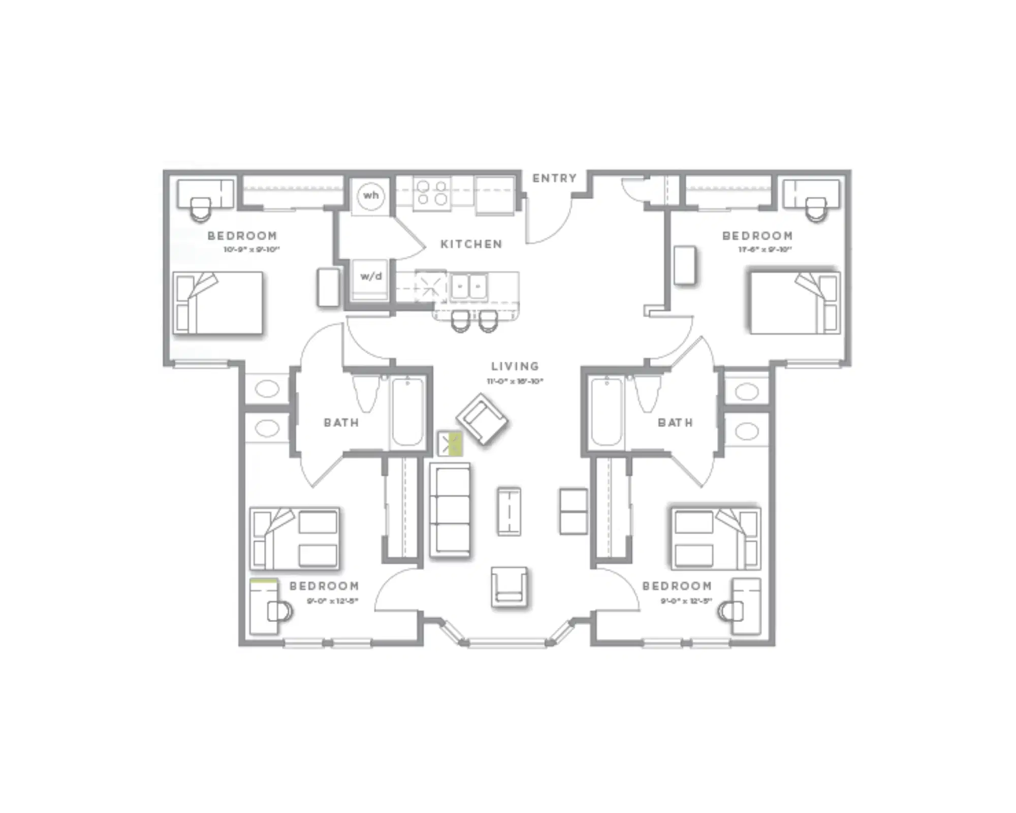 GrandMarc At Tallahassee, Tallahassee – Room in 4 Bedroom 2 Bathroom | D1