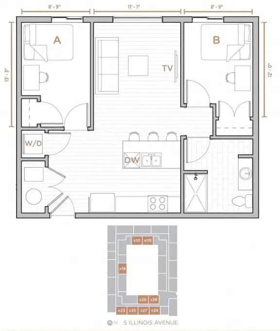 Storyboard At SIU, Carbondale – 2 Bed 1 Bath