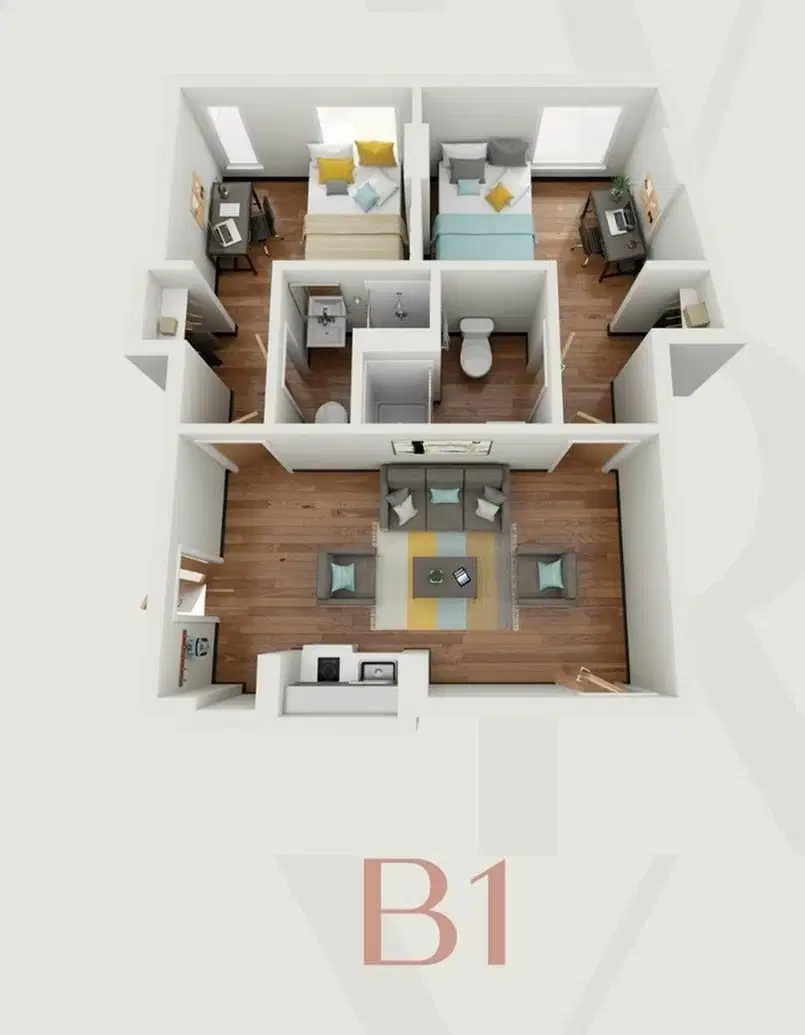 Avery Philly, Philadelphia – Room in 2 Bedroom 2 Bathroom | B1 2Bed Suite