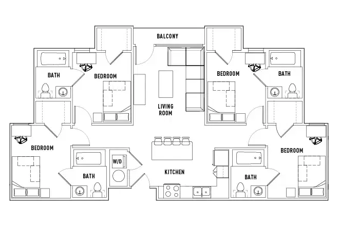 Campus Edge On UTA Boulevard, Arlington – Room in 4 Bed - 4 Bath