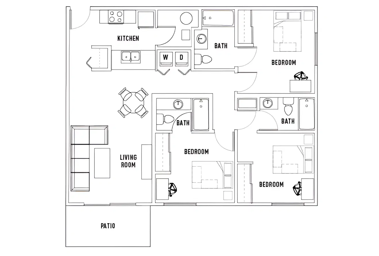 Aggie Station, College Station – Room in 3 Bed - 3 Bath