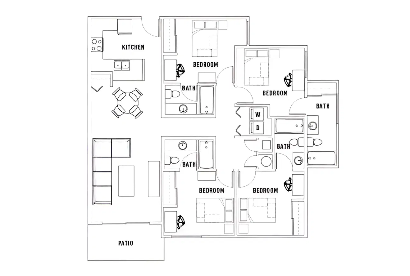 Aggie Station, College Station – Room in 4 Bed - 4 Bath