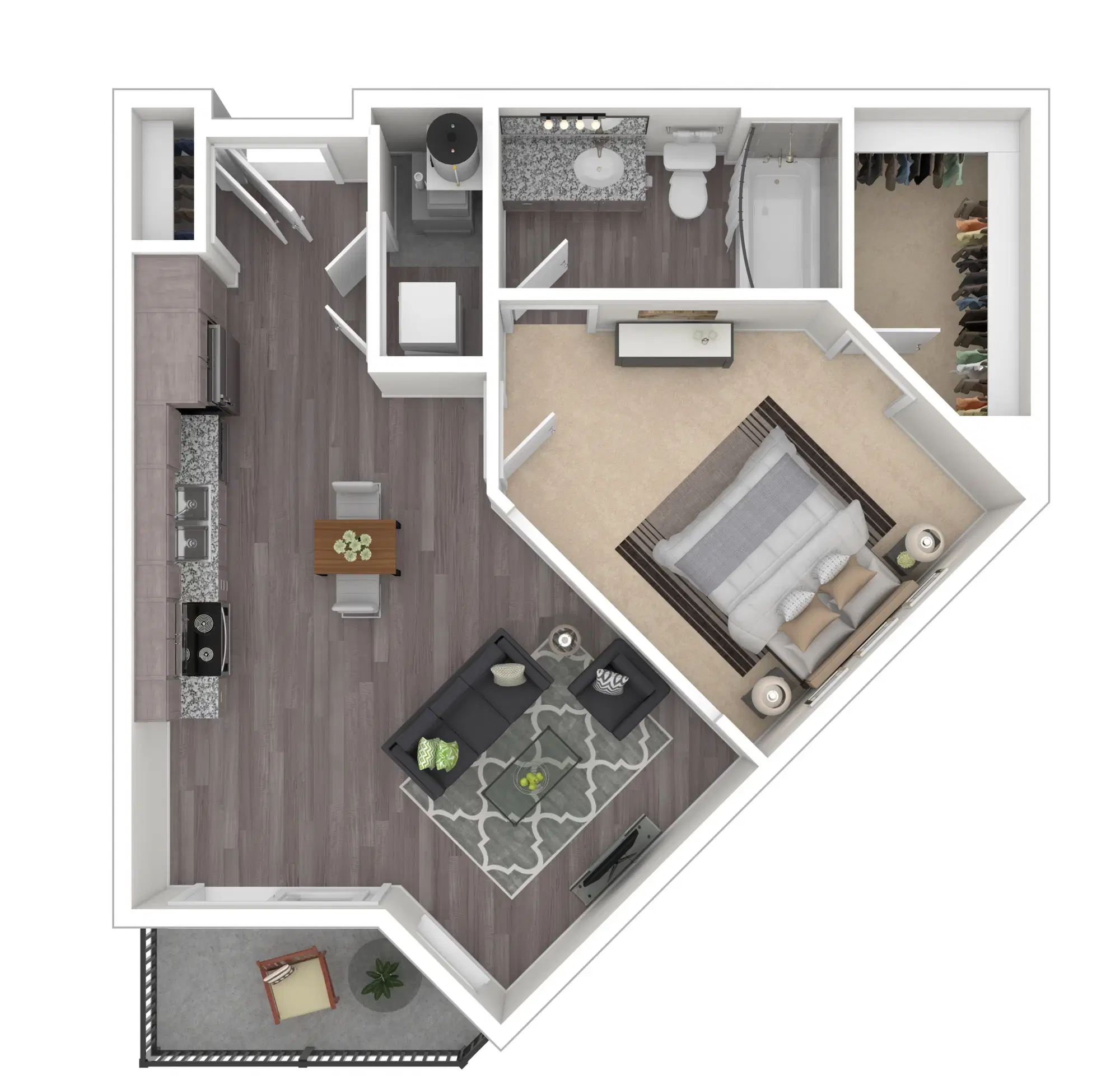Normandy, Columbus – A1 - 1 bed 1 bath