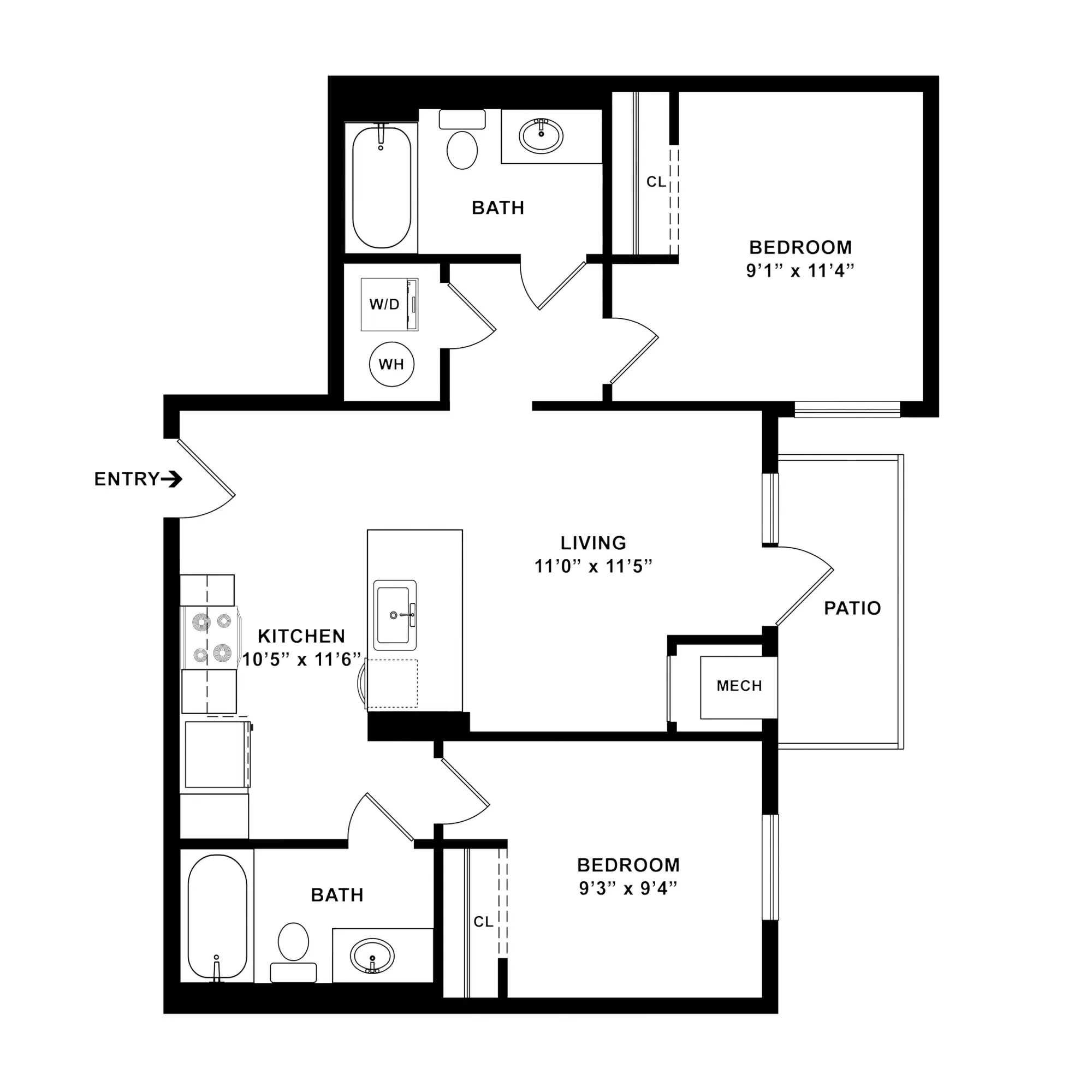 Ascend, Richmond – Room in 2 Bedroom 2 Bathroom | 2X2 C