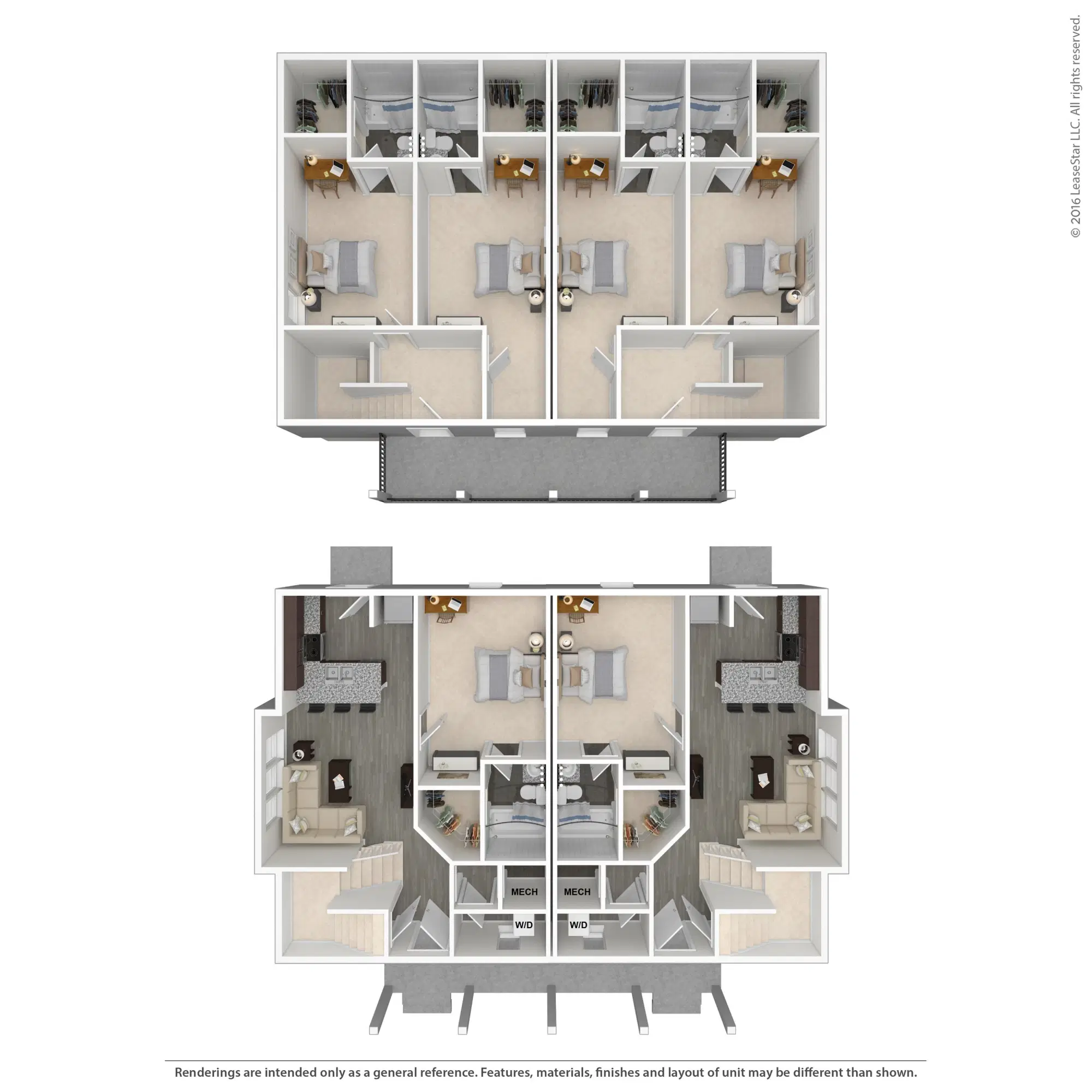 Arlington Cottages & Townhomes, Baton Rouge – Room in 3 Bedroom 3 Bathroom | 3 Duplex Upper Deck