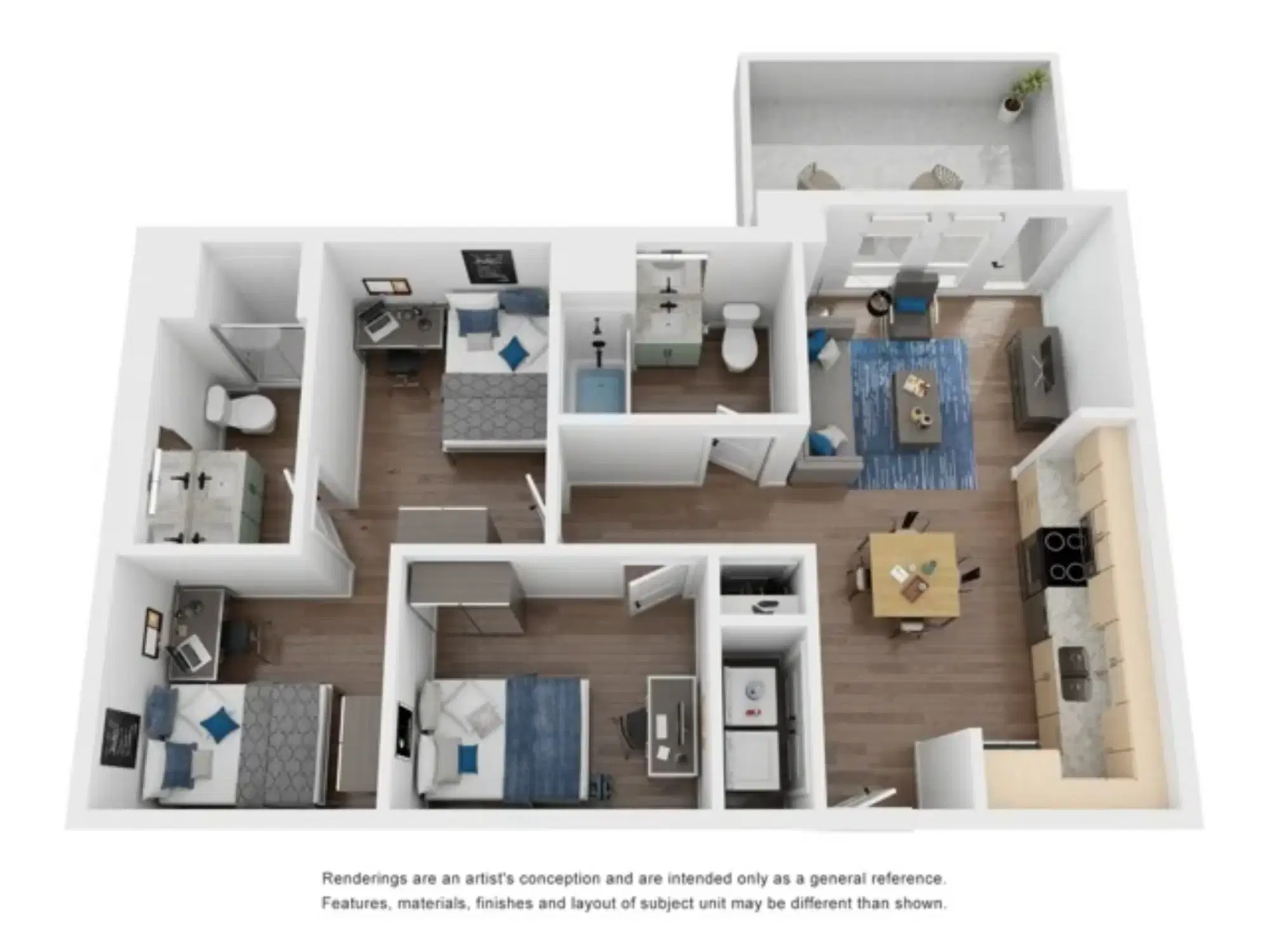 Theory U District, Seattle – B8C - 2 Bedroom 2 Bathroom Apartment