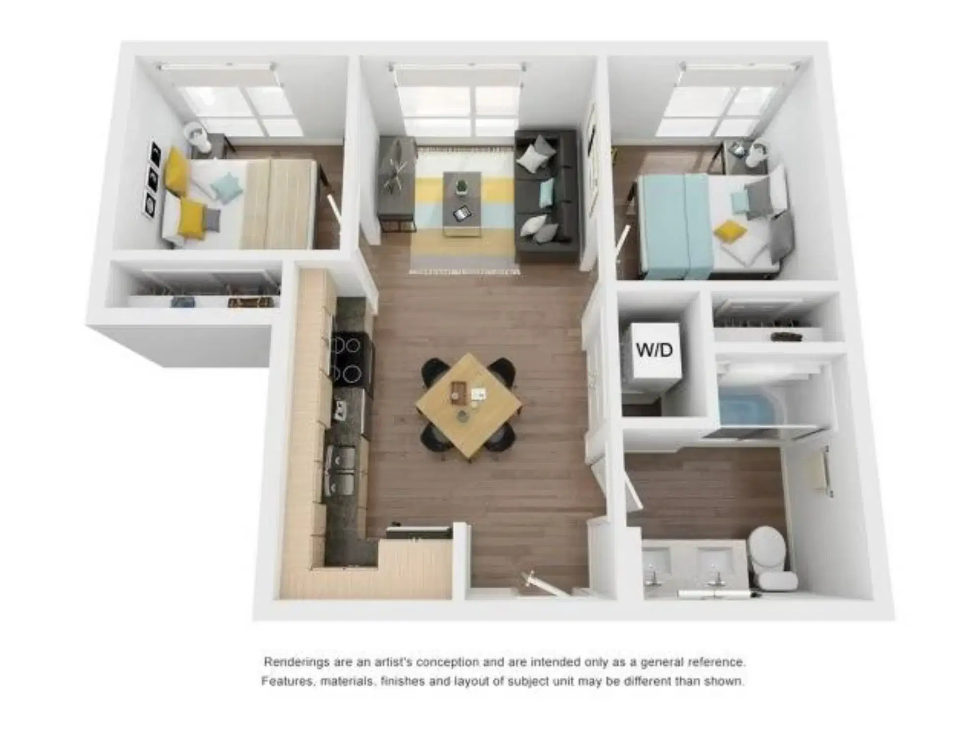 Theory U District, Seattle – B3 - 2 Bedroom 1 Bathroom Apartment