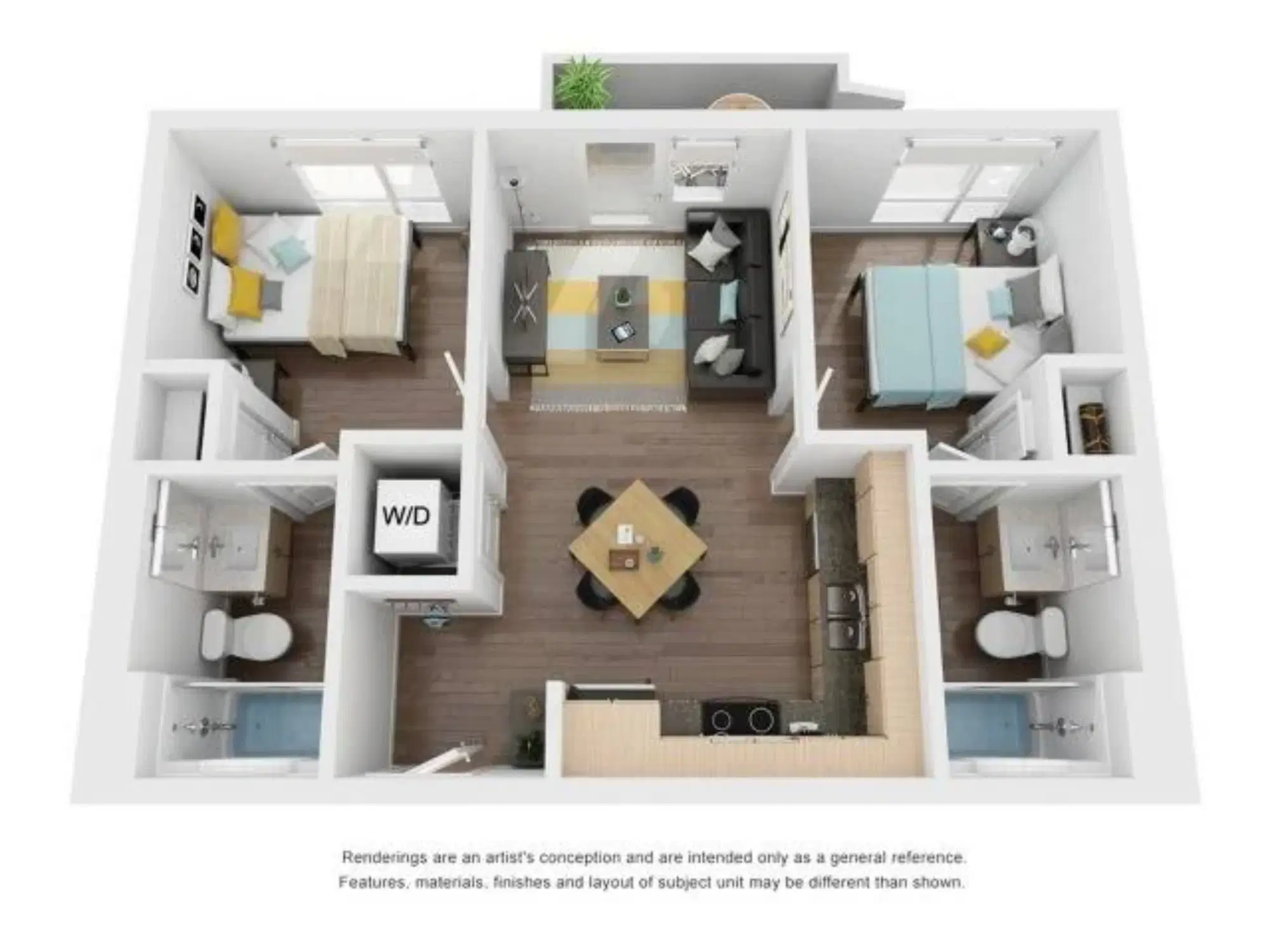Theory U District, Seattle – B2 - 2 Bedroom 2 Bathroom Apartment