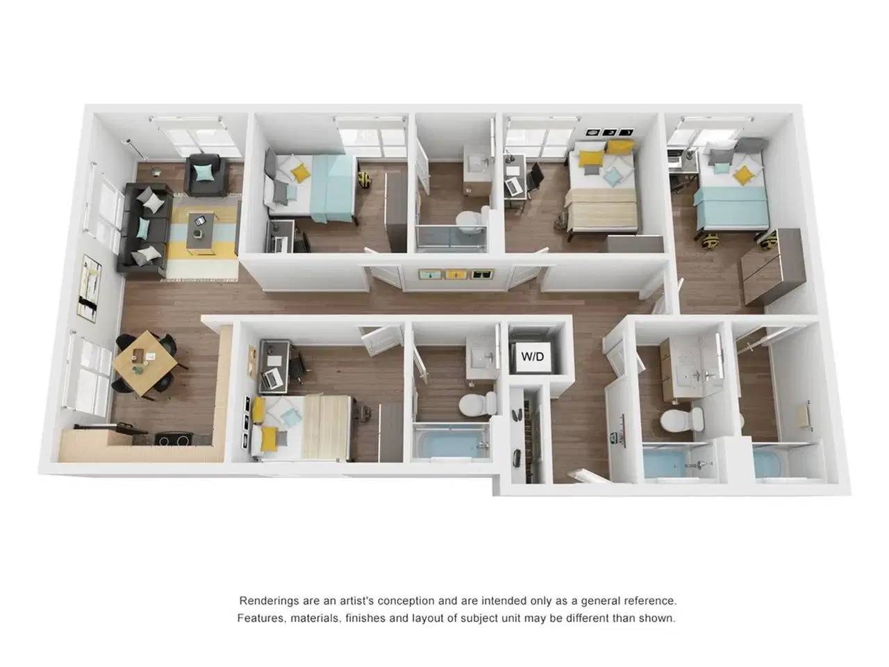 Theory U District, Seattle – D3 - 4 Bedroom 4 Bathroom Apartment