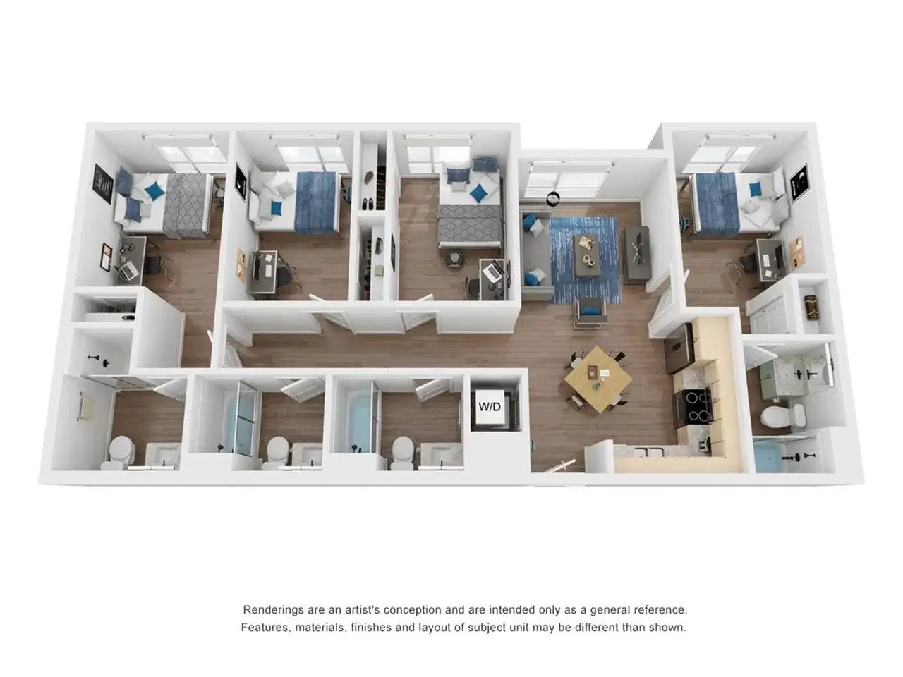 Theory U District, Seattle – D5 - 4 Bedroom 4 Bathroom Apartment
