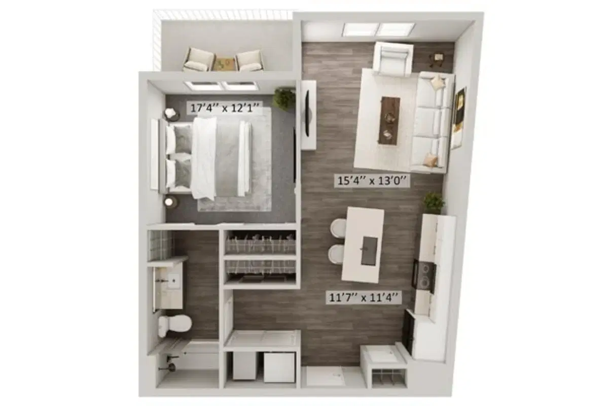Lane Lofts, Columbus – Riverside - 1 Bed 1 Bath