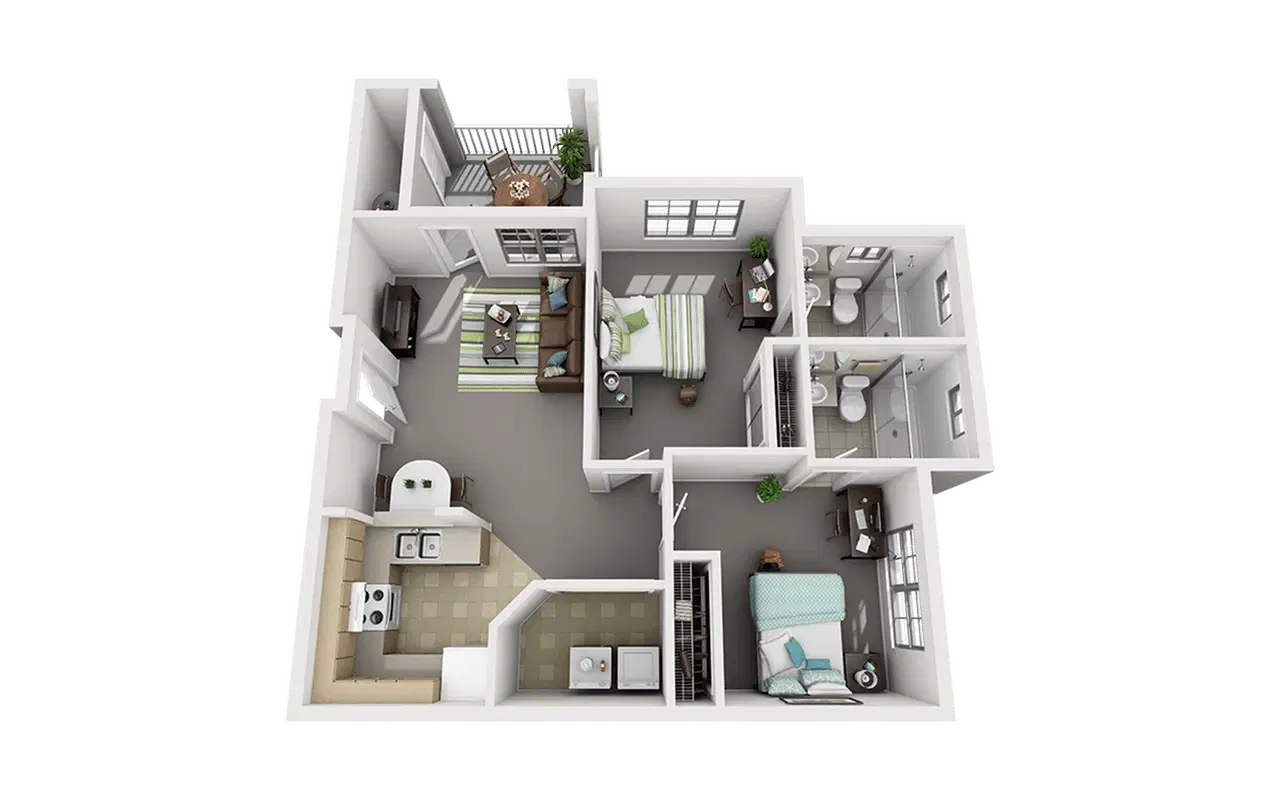 Cabana Beach, Gainesville – Private Room - Exterior Flooring (2 Bed - 2 Bath)