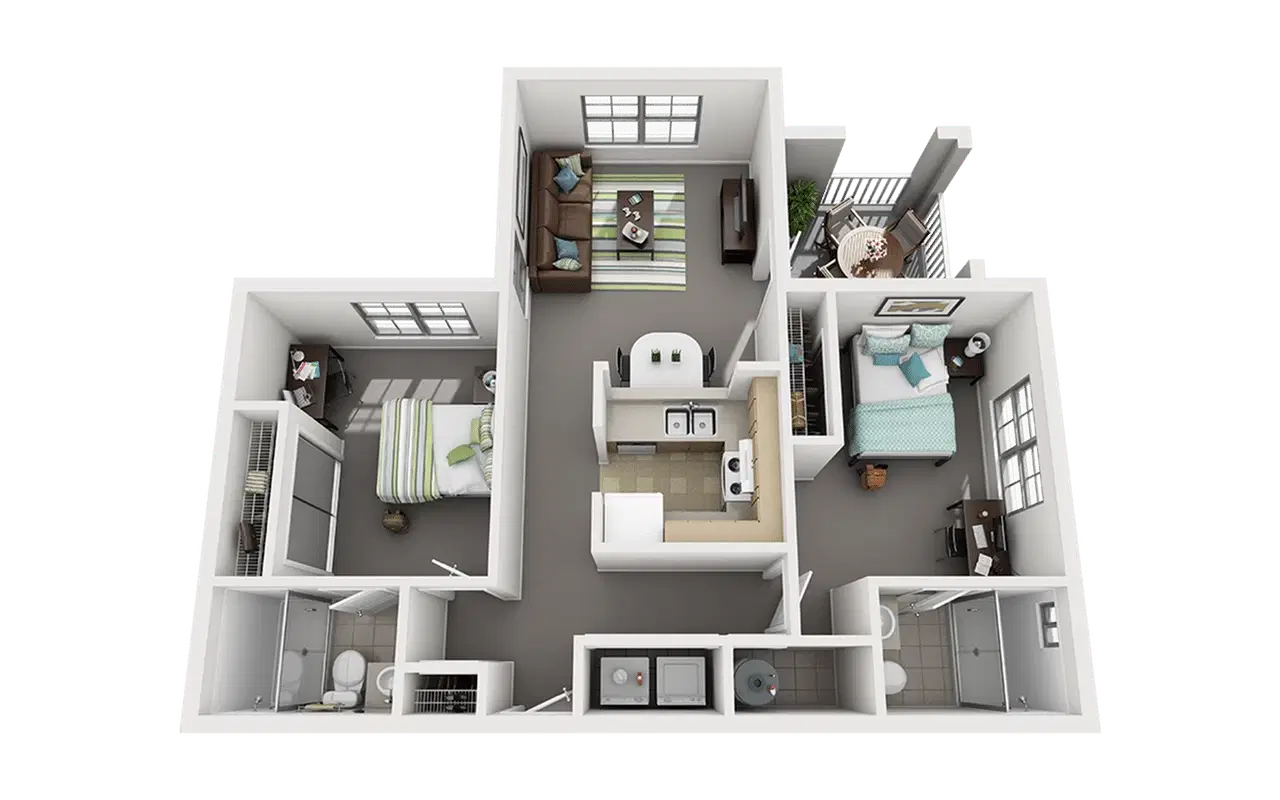 Cabana Beach, Gainesville – Private Room - Split Platinum (2 Bed - 2 Bath)