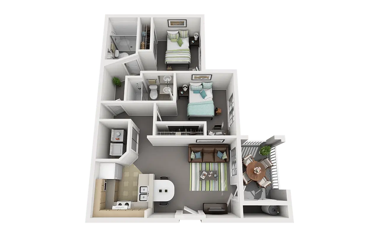 Cabana Beach, Gainesville – Private Room - Interior Flooring (2 Bed - 2 Bath)
