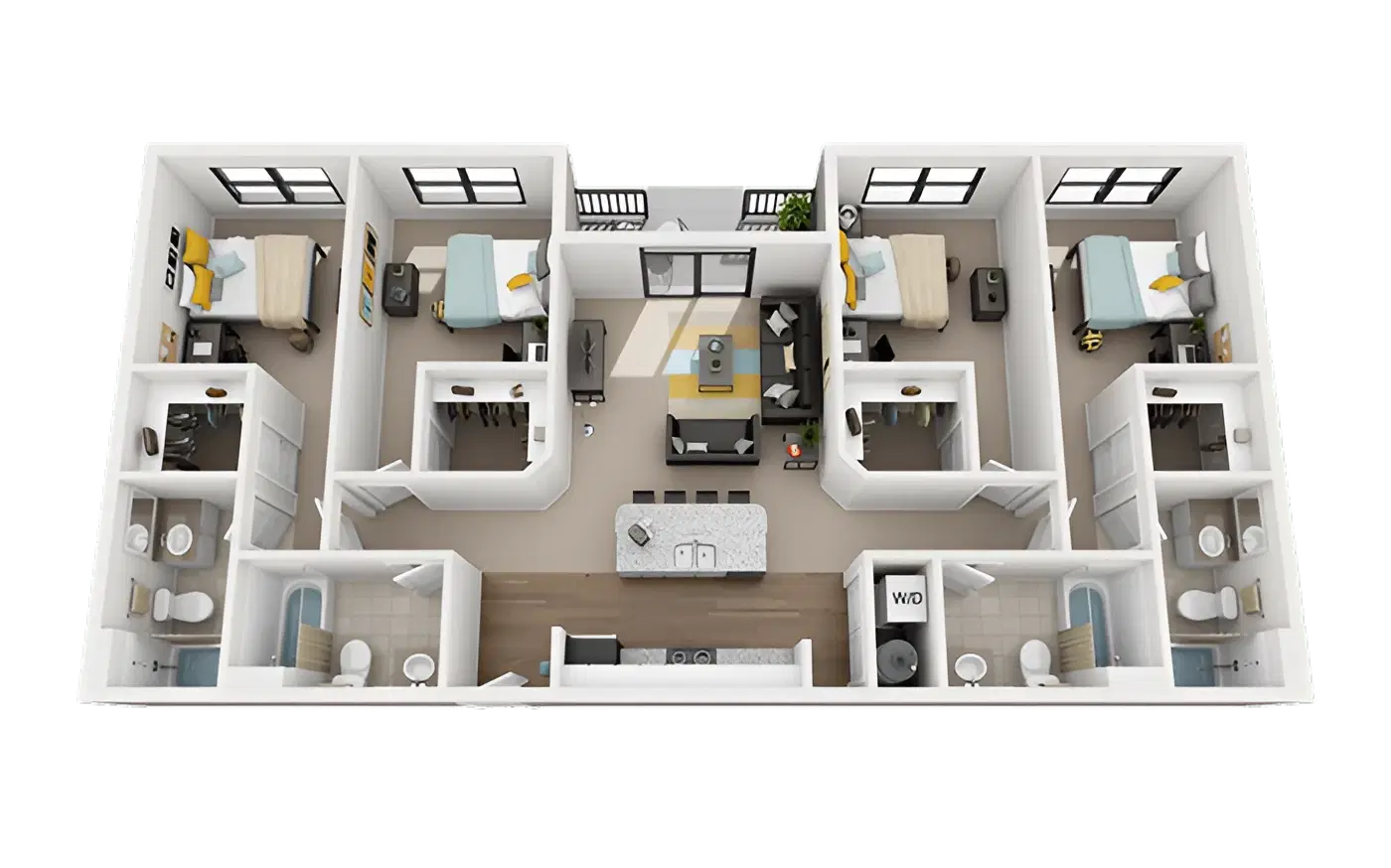 Greene Crossing, Columbia – Private Room - 4x4-1 Annex (4 Bed - 4 Bath)