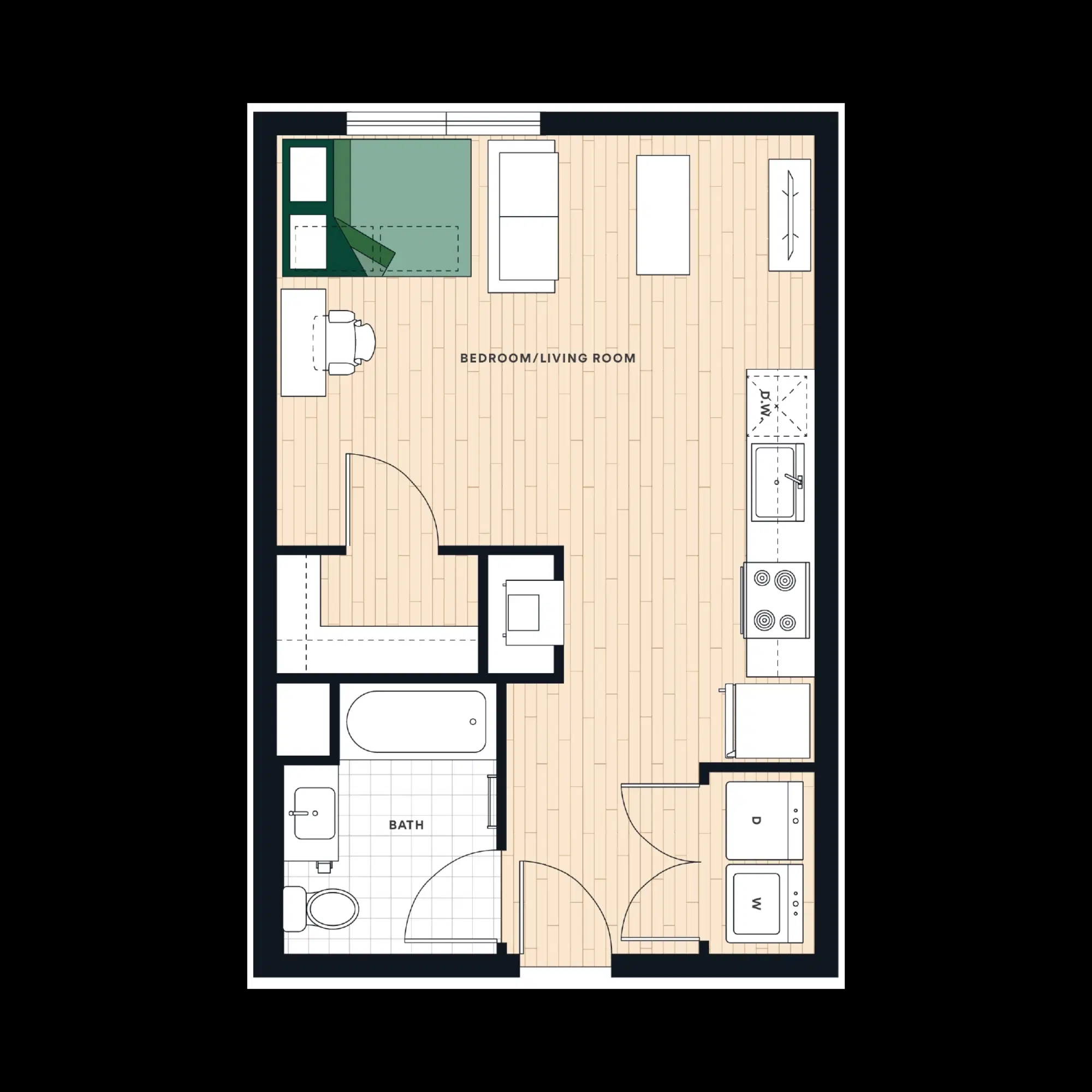 The Laurel, Syracuse – 1 Bedroom 1 Bathroom | S1