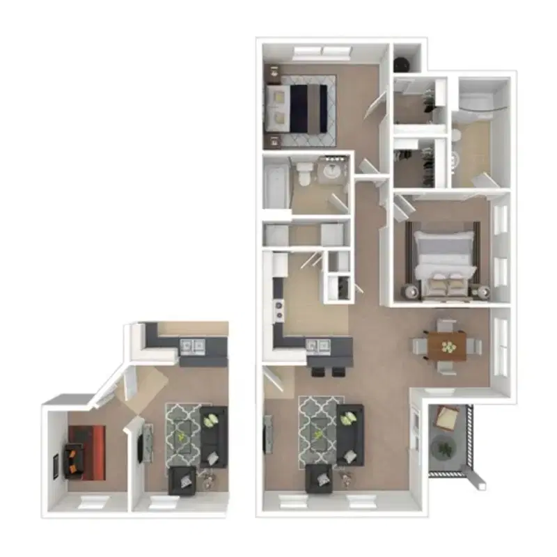 Sugar Run, New Albany – The Tisbury Renovated With Study - 2 Bed 2 Bath