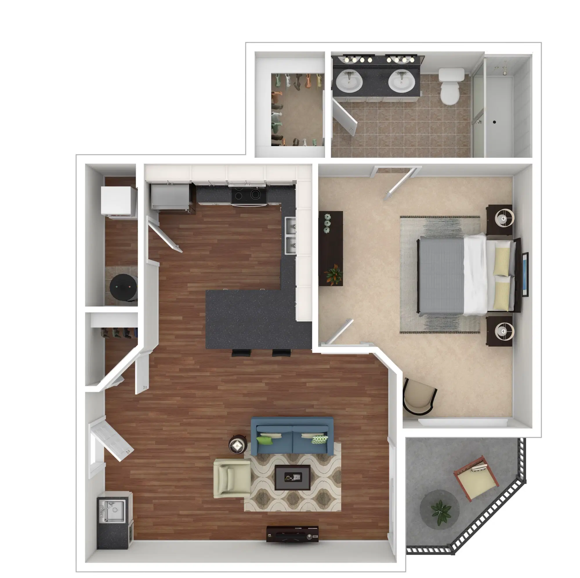 Tribeca, Columbus – Delancy 2 - 1 bed 1 bath