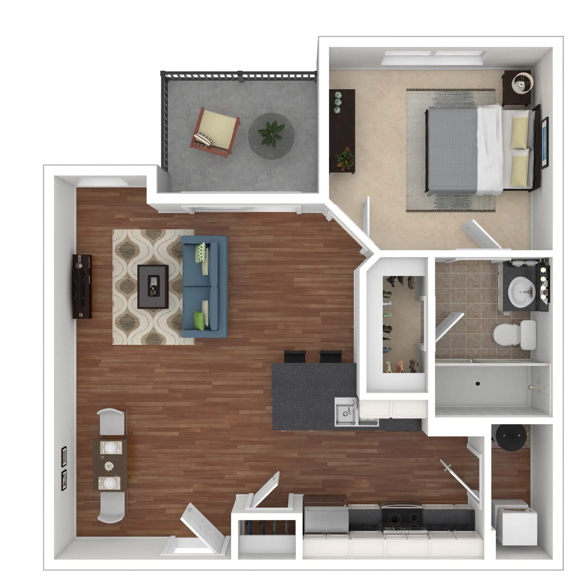 Tribeca, Columbus – Park Row 2 - 1 bed 1 bath