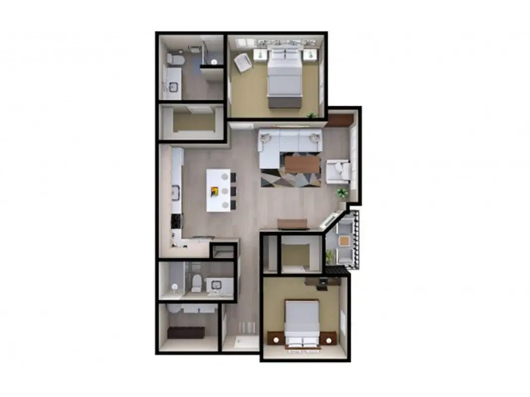 Station 324, Columbus – H.1 - 2 Bed 2 Bath