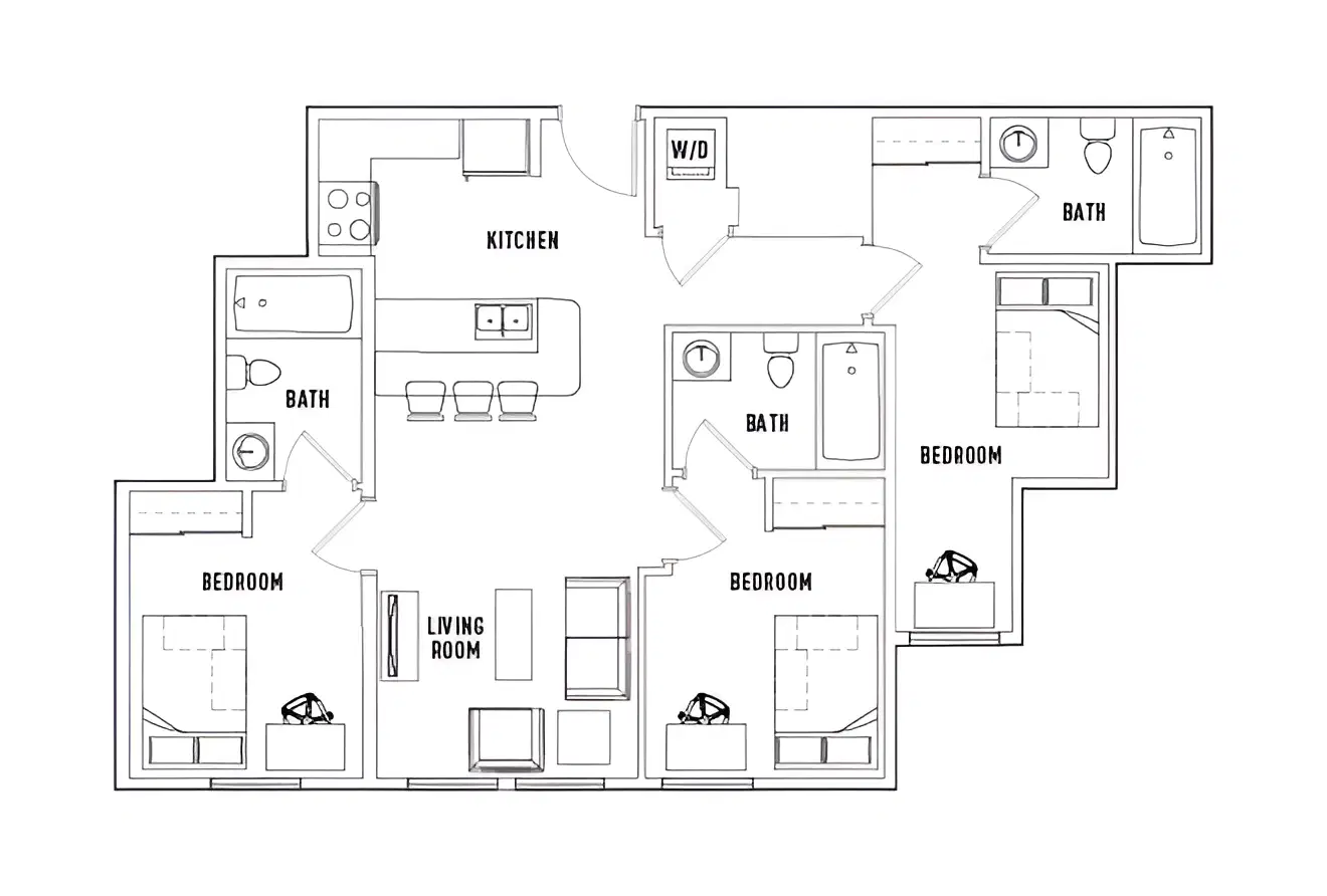1200 West Marshall, Richmond – Room in 3 Bed - 3 Bath A