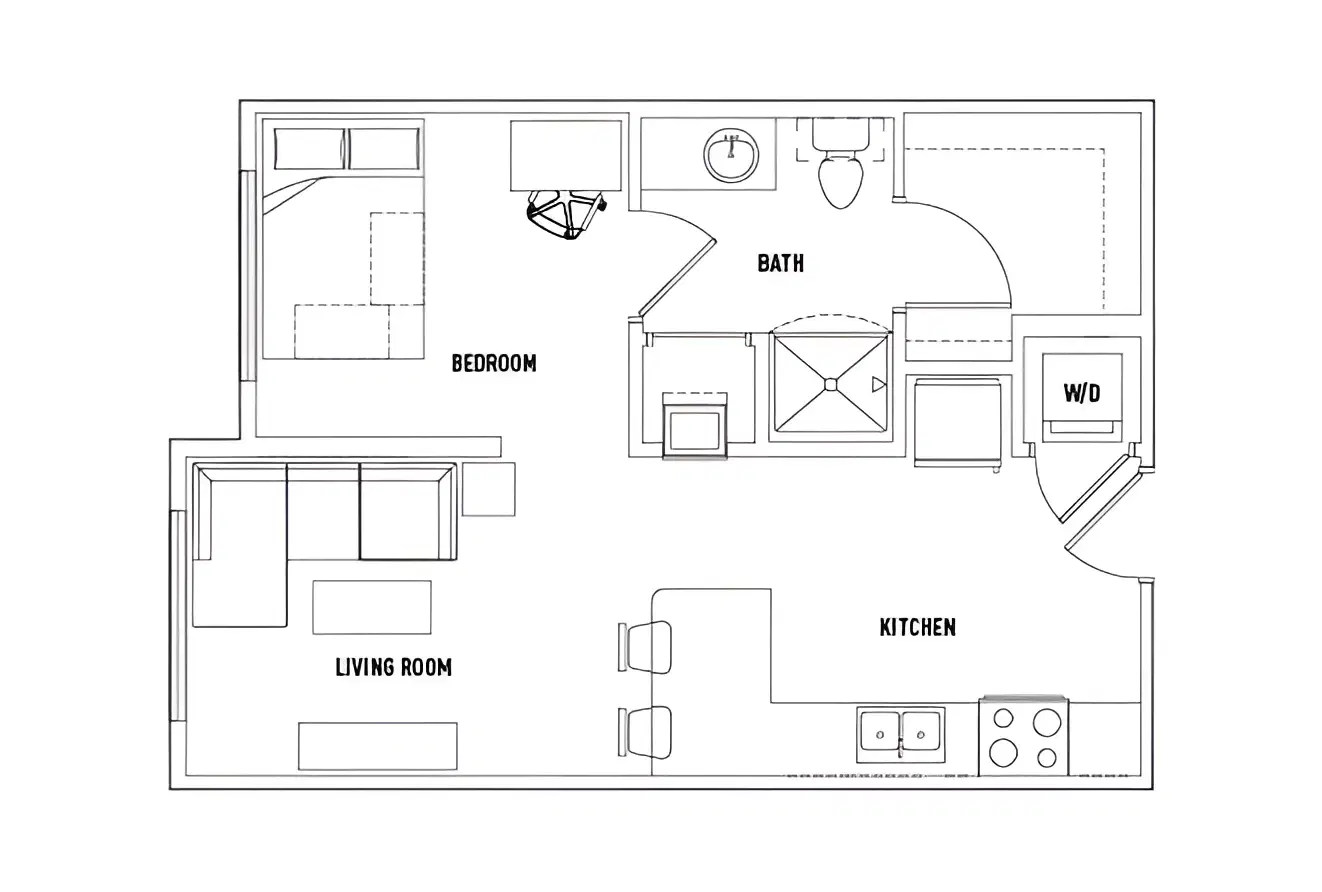 U Centre On College, Clemson – 1 Bed - 1 Bath A