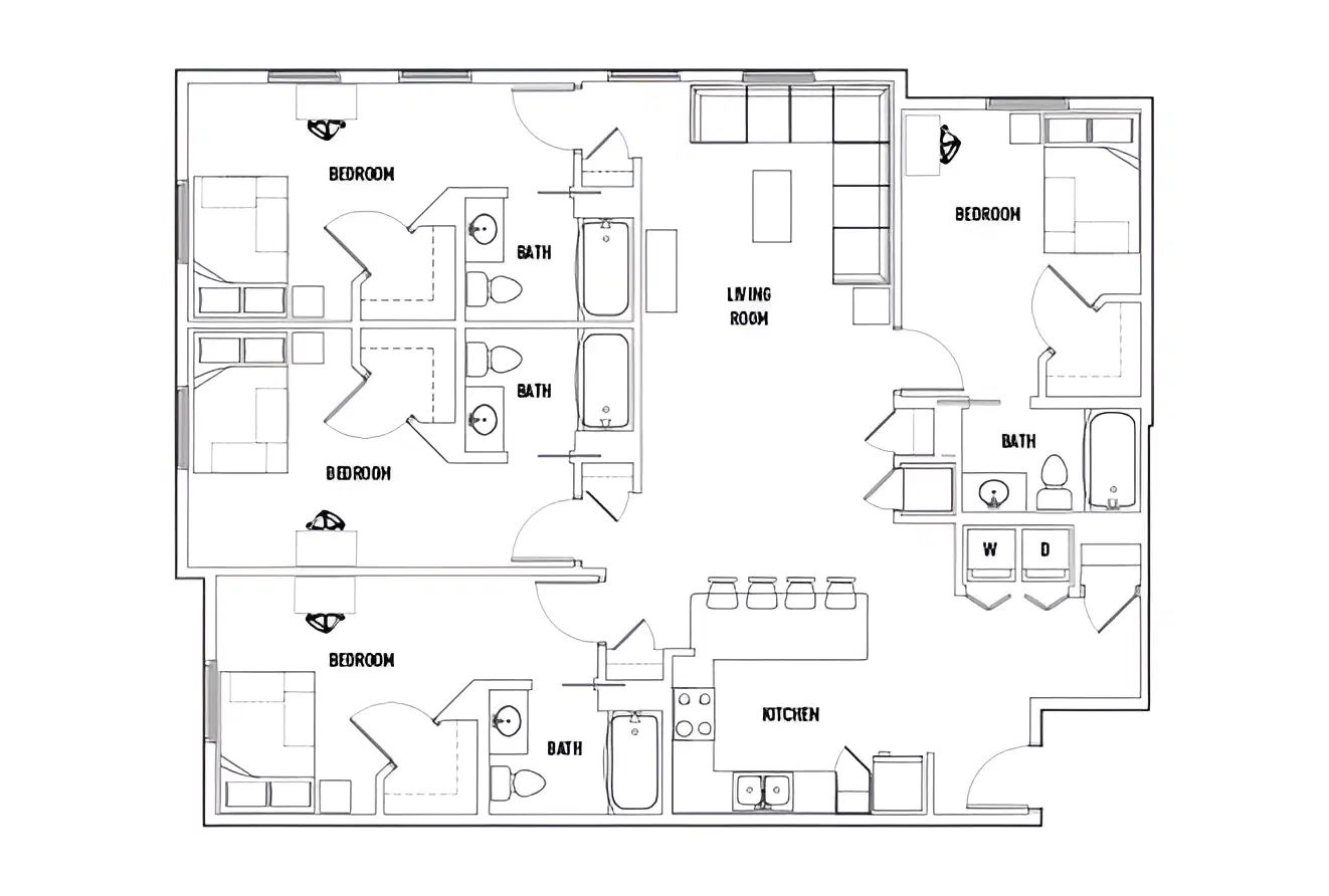 Skyview, Flagstaff – Room in 4 Bed - 4 Bath A