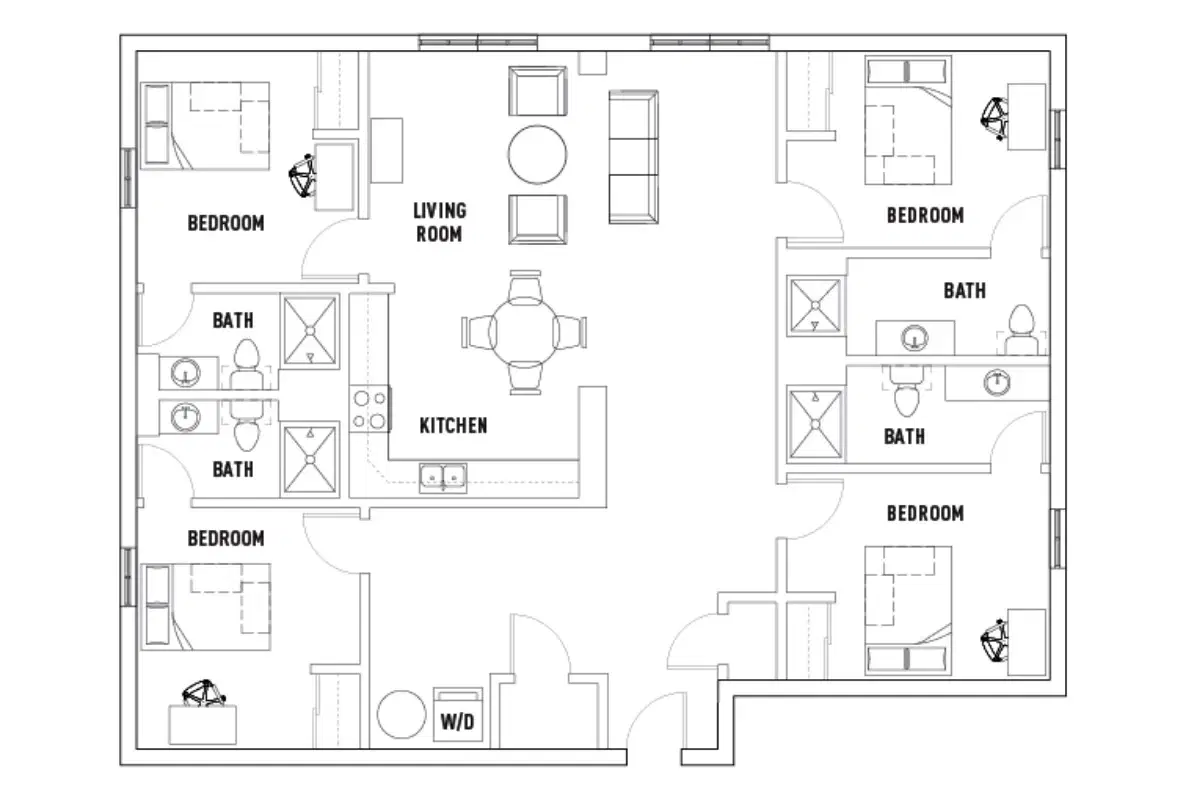 U Point, Syracuse – Room in 4 Bed - 4 Bath Top Floor